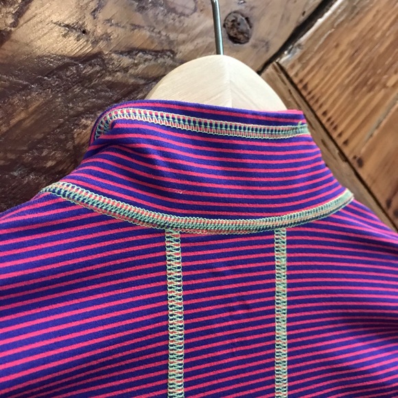 Zella Girl Striped Zip-Up and Light Weight Cowl Neck Long-asleep Tee - Picture 5 of 11